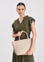 Kremowa torebka shopper damska TOREC-1008-12(W25)