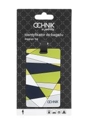 Identyfikator do bagażu AW-012-0005-50(W25), widok produktu z przodu w opakowaniu na białym tle.
