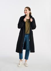 Czarna kurtka parka damska KURDT-0562-99(W25)-01