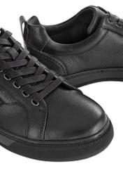 Czarne skórzane sneakersy męskie BUTYM-0465-99(Z25)