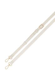 Kremowa skórzana torebka shopper TORES-1272-0B(W26), widok paska produktu na białym tle.