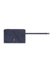 Denimowa torebka shopper TOREN-0334-7H(W26), widok kosmetyczki z przodu na białym tle.
