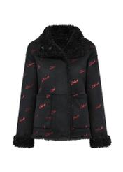 Czarne futro damskie dwustronne FUTDP-0021A-98(Z24)