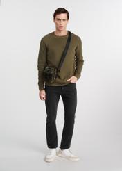 Skórzana zielona torba męska z klapą TORMS-0105C-54(W25)