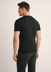 Czarny basic T-shirt męski  z logo TSHMT-0091-99(KS)
