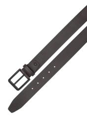 Brązowy skórzany pasek męski PASMS-0280-1H(W26) - widok produktu z góry, na białym tle. 