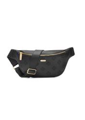 Czarna nerka damska z monogramem TOREC-1158-9P(W26), widok produktu z przodu na białym tle.