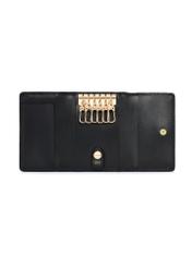 Czarne skórzane etui na klucze damskie PORES-0894F-99(W25)-04