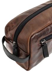 Brązowa skórzana kosmetyczka męska TORMS-0106B-79(Z24)-06