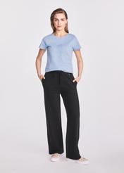 Błękitny t-shirt damski z logo TSHDT-0133-60(W25)-02