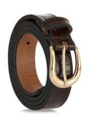 Brązowy skórzany pasek croco damski PASDS-0303-89(W24)-02