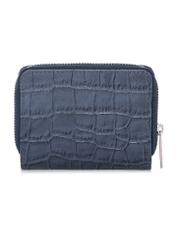 Granatowy portfel damski croco PORES-0888-7D(W26), widok produktu z tyłu na białym tle.