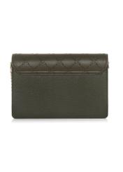 Torebka damska khaki z monogramem TOREC-0536B-55(W25) - widok torebki z tyłu na białym tle.