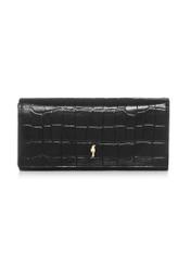 Skórzany czarny portfel damski croco PORES-0889A-99(Z24)-01