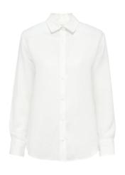 Biała koszula damska z lnu KOSDT-0163-12(W25)