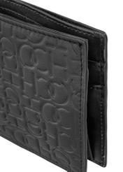 Skórzany czarny portfel męski z monogramem PORMS-0603-98(Z23)-05