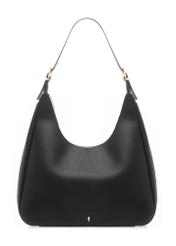 Czarna torebka damska shopper TOREC-1238-99(W26), widok produktu z przodu na białym tle.