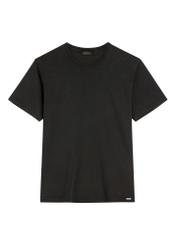 Czarny bawełniany T-shirt męski TSHMT-0140-99(W26), widok produktu z przodu na białym tle.