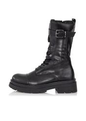Skórzane botki damskie w stylu glanów BUTYD-0939A-99(Z25)