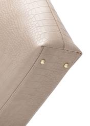 Beżowa torebka damska shopper TOREC-1204-1D(W26), zbliżenie na detal produktu na białym tle.