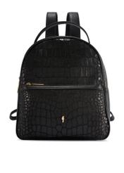 Czarny średni plecak damski croco TOREC-0920-9G(W26), widok produktu od przodu na białym tle.