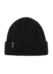 Klasyczna czarna czapka zimowa męska CZAMT-0069-99(Z24)-02