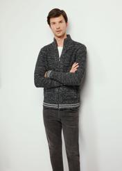 Granatowy sweter męski na suwak SWEMT-0155-69(Z24)-01