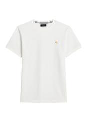 Kremowy bawełniany t-shirt męski TSHMT-0136-0B(W26)