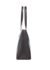 Brązowa damska torebka shopper TOREC-1235-1H(W26),  widok produktu bokiem na białym tle.