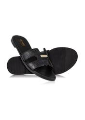 Czarne klapki damskie croco BUTYD-0725C-98(W25)-04