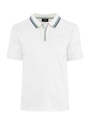 Biała koszulka polo z bawełny POLMT-0080-11(W25)-05
