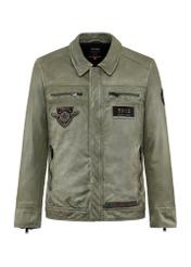 Kurtka męska przejściowa w kolorze khaki KURMS-0368-2844(W25)-05