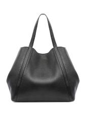 Czarna skórzana torebka shopper damska TORES-1208-9I(W26)