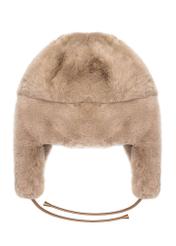 Beżowa czapka uszatka damska CZADF-0042-24(Z24)-03