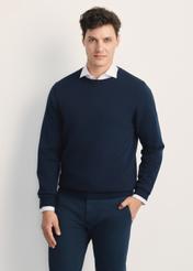 Granatowy sweter męski basic SWEMT-0114A-69(Z25)