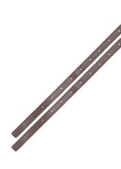 Brązowa mała torebka hobo TOREC-1136-1H(W26) - widok na paski z góry, na białym tle. 