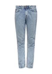 Niebieskie spodnie jeansowe męskie JEAMT-0024-60(W25) - widok produktu z przodu na białym tle. 