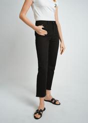 Czarne spodnie jeansowe damskie SPODT-0078-99(W24)-01