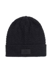 Granatowa czapka męska w jodełkę CZAMT-0057-68(Z24)-02