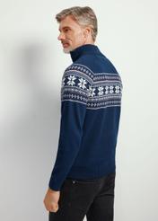 Granatowy sweter męski ze stójką SWEMT-0133-68(Z24)-03