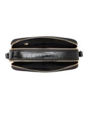Czarna mała torebka damska croco TOREC-1172-9G(W26), widok produktu w środku na białym tle.