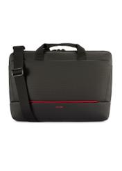 Czarna torba na laptopa TORMN-0398-9J(W26), widok produktu z tyłu na białym tle.