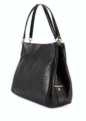 Czarna skórzana damska torebka shopper TORES-0636D-99(W26)