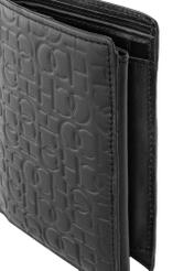 Skórzany czarny portfel męski z monogramem PORMS-0600-98(Z23)-06