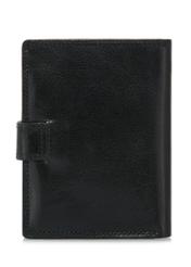 Czarny lakierowany skórzany portfel męski PORMS-0552-99(W24)-02