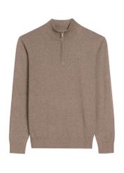 Brązowy sweter męski SWEMT-0174-90(Z25), widok produktu z przodu na białym tle.
