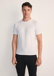 Biały basic T-shirt męski TSHMT-0091-11(KS)