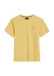 Żółty bawełniany t-shirt męski TSHMT-0136-2B(W26) - widok produktu z przodu, na białym tle. 