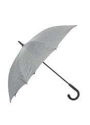 Duży parasol damski w kolorze szarym PARSD-0035-9B(W26), widok produktu z przodu na białym tle.
