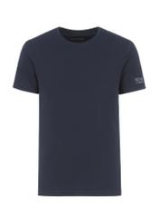 Granatowy basic T-shirt męski  z logo TSHMT-0091-69(KS)-04